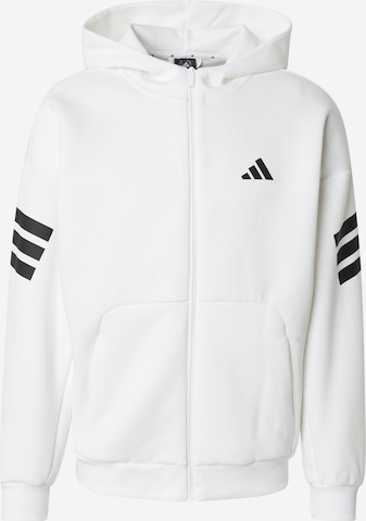 ADIDAS SPORTSWEAR Αθλητική ζακέτα φούτερ 'FI' σε λευκό: μπροστά