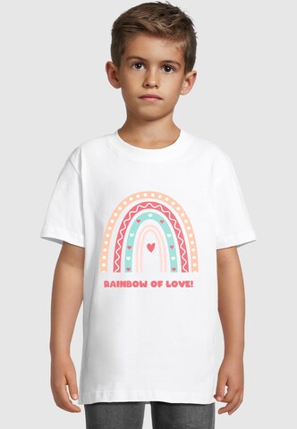 Merchcode Shirt 'Rainbow of Love' in White: front