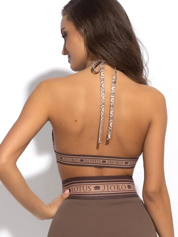 JIORO Triangel Bikinitop 'MOCHA MOUSSE LOGO' in Gemengde kleuren