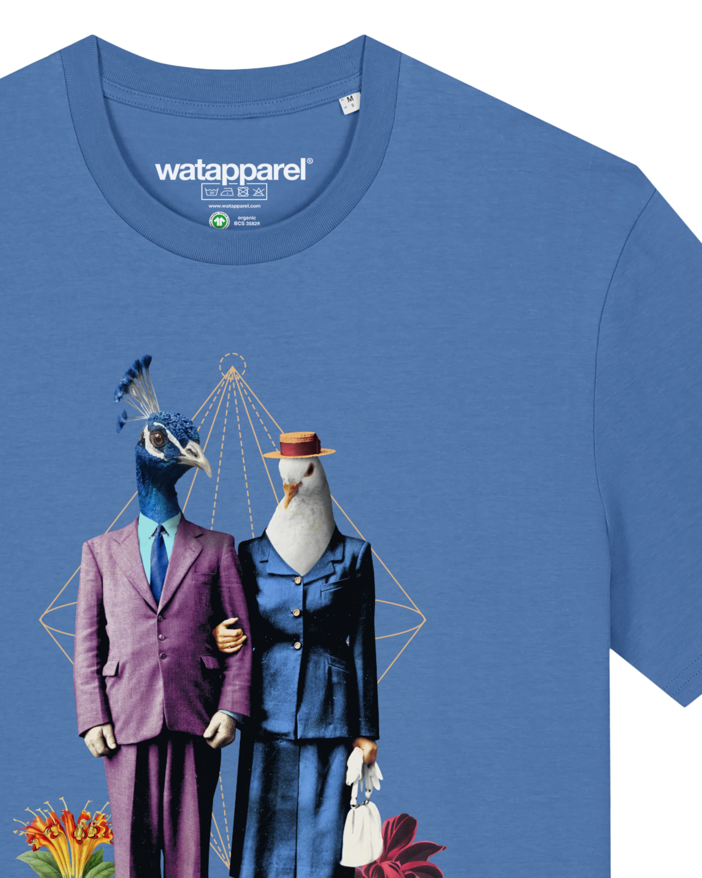 Maglietta ' Fancy Birds ' di Watapparel in blu