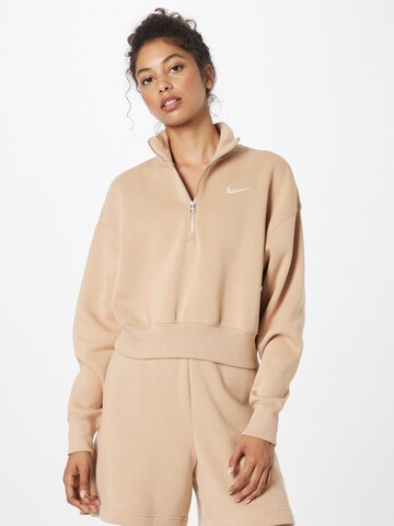 Nike Sportswear Sweatshirt in Beige: front