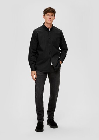 s.Oliver - Slim Fit Camisa em preto