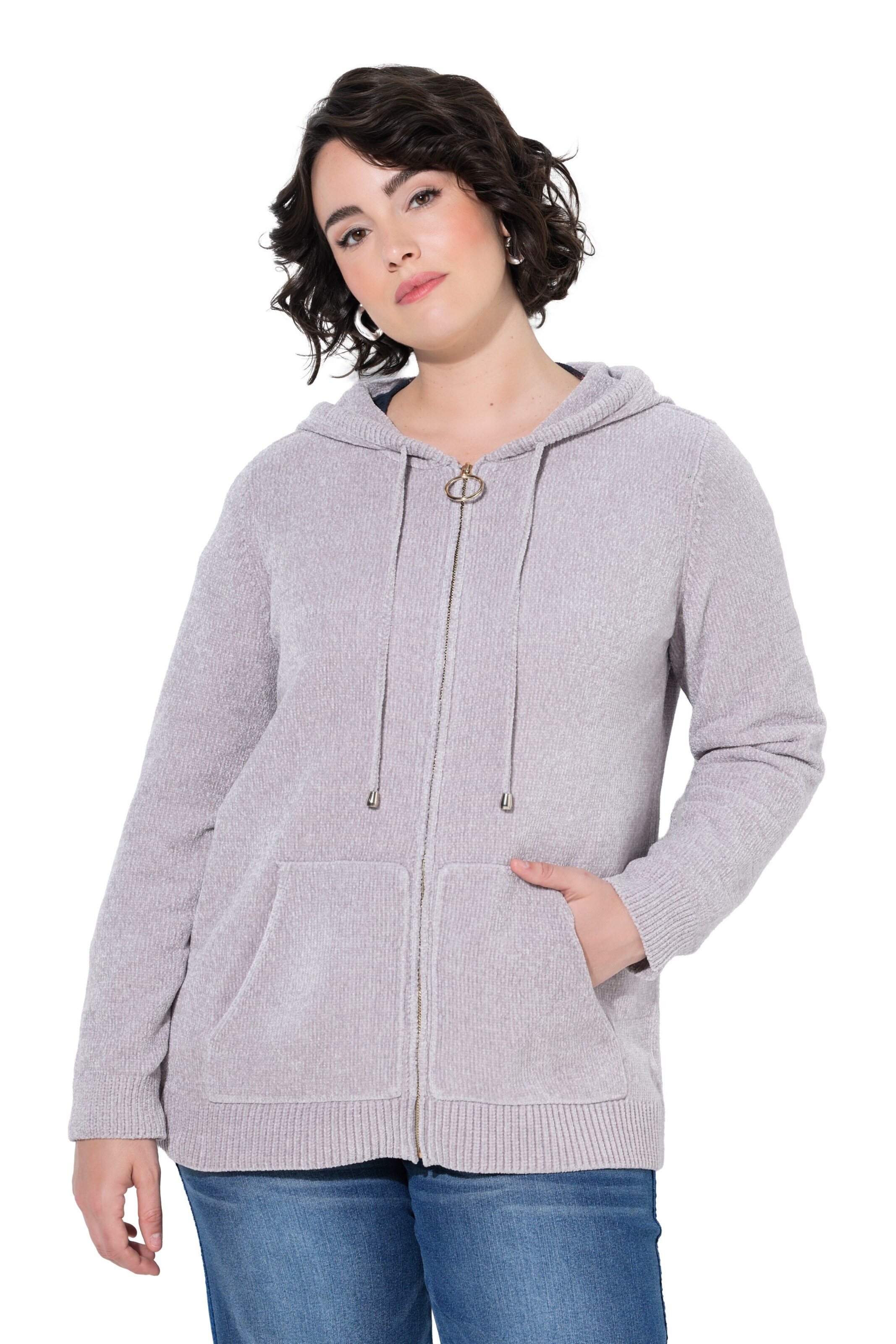 Ulla Popken Knit cardigan in Purple: front