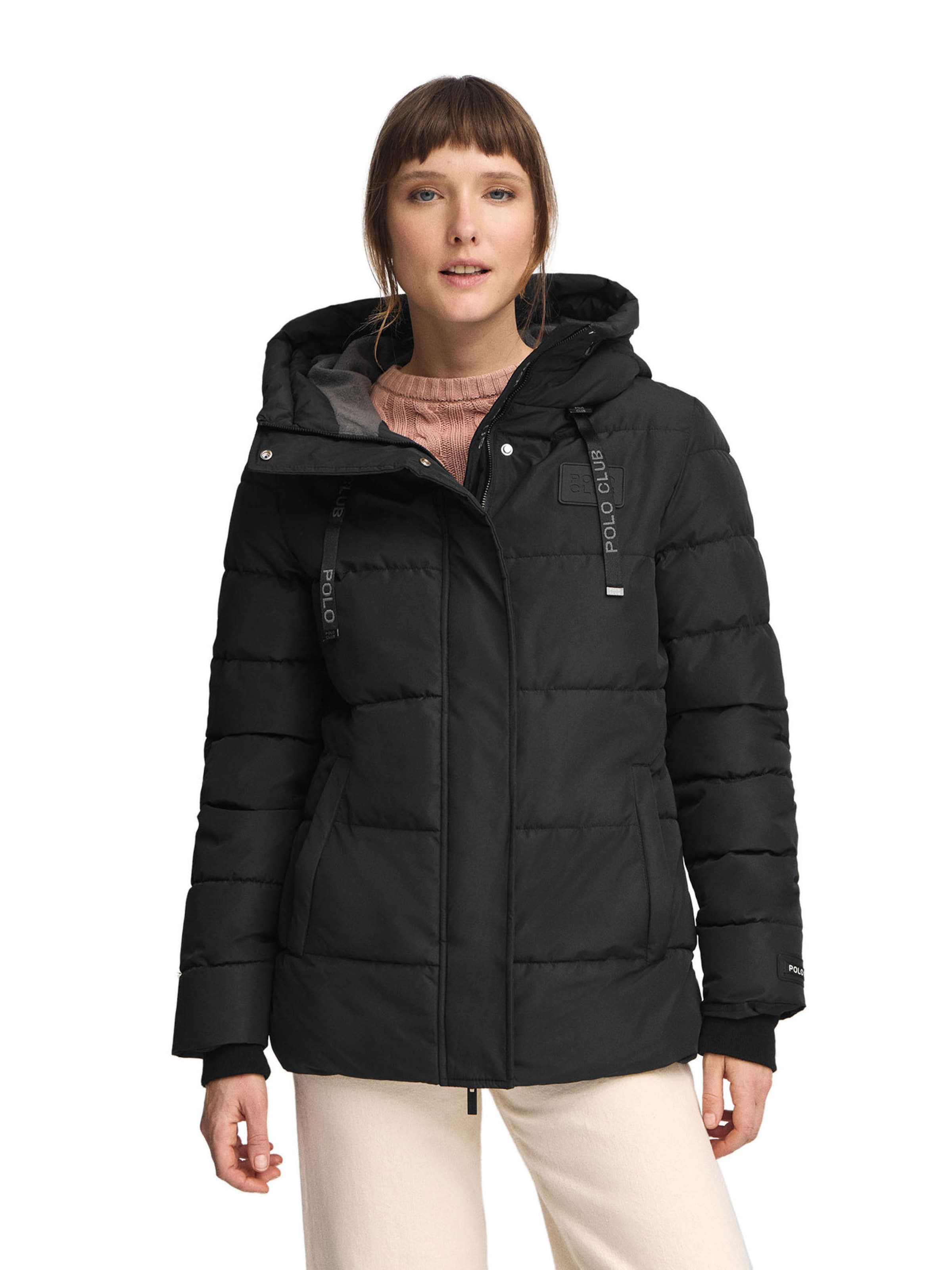 Polo Club Steppjacke in Schwarz: Vorderseite