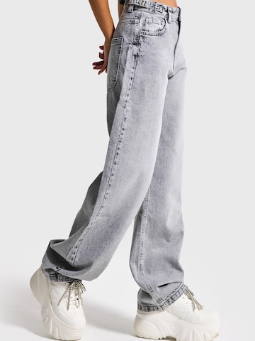 IT'S BASIC Loosefit Jeans 'Skater Mid Rise Jeans' in Grijs