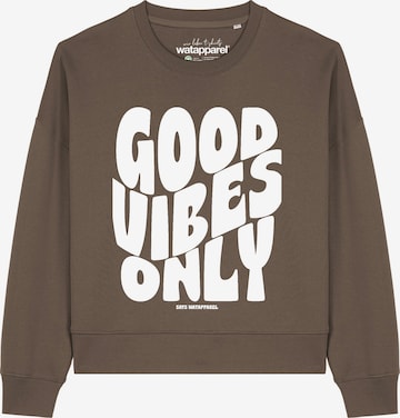 Sweat-shirt 'Good vibes only ' Watapparel en marron : devant