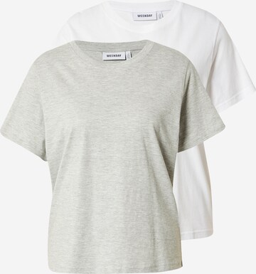 T-shirt WEEKDAY en gris : devant