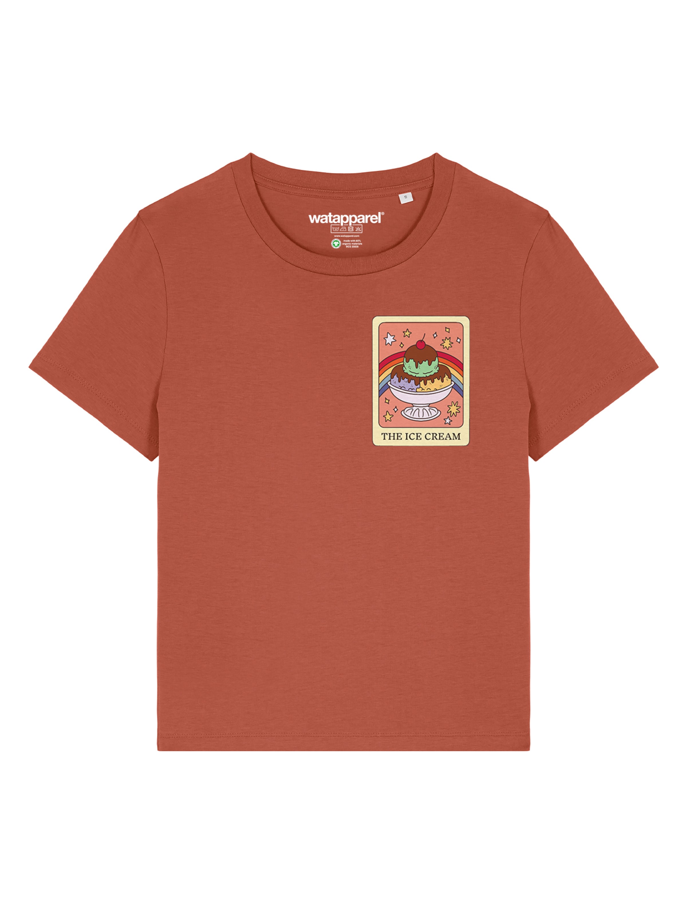 T-shirt 'Tarot The Ice Cream' Watapparel en marron : devant