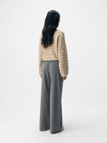 OBJECT Wide leg Broek 'OBJLISA' in Grijs