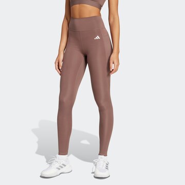 Skinny Pantalon de sport 'Opt Ess' ADIDAS PERFORMANCE en marron : devant