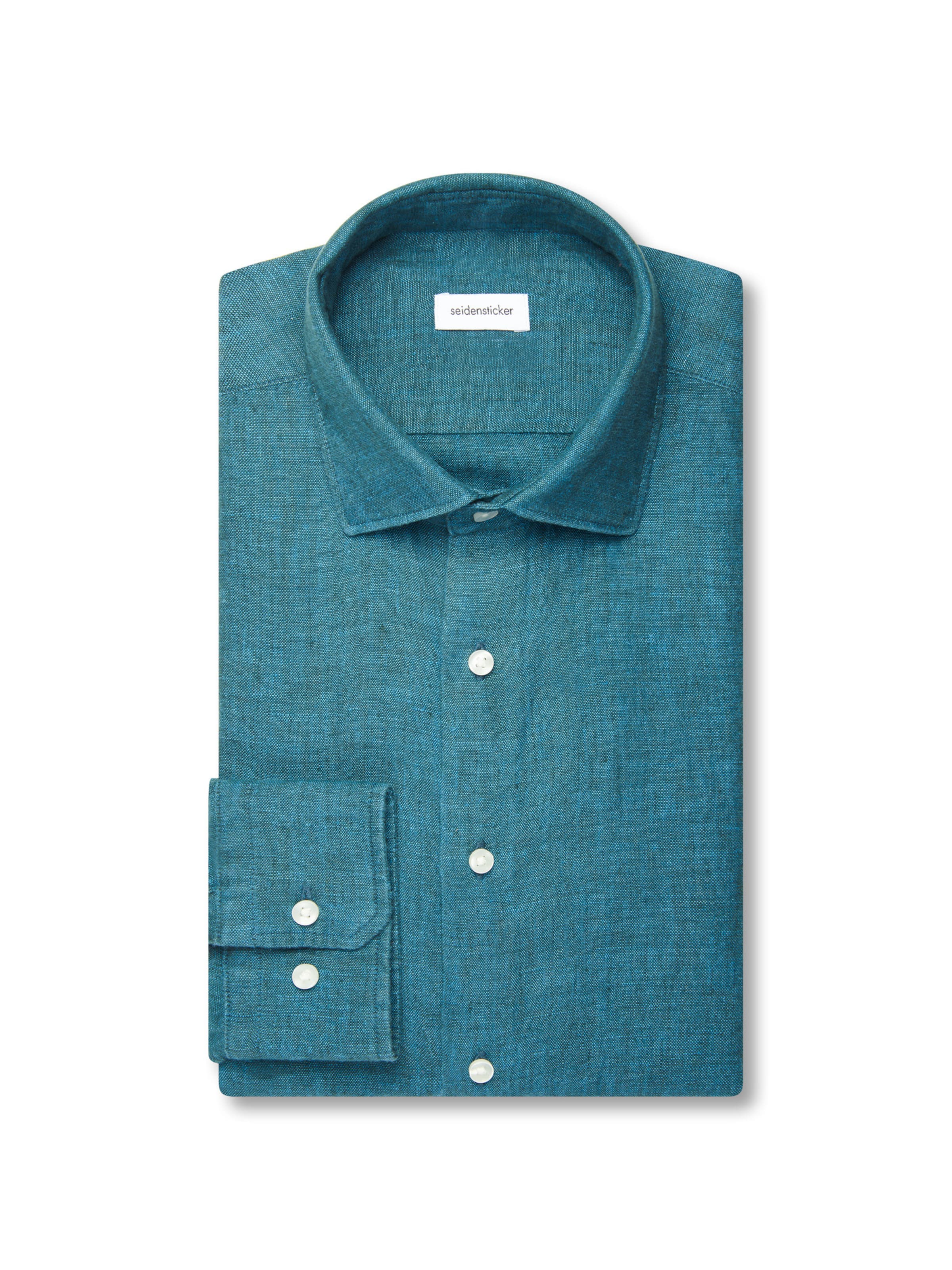 Coupe slim Chemise business 'Smart Linen' SEIDENSTICKER en vert