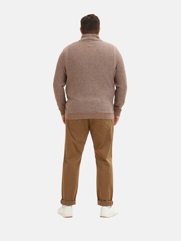 TOM TAILOR Men + Sweater in Brown