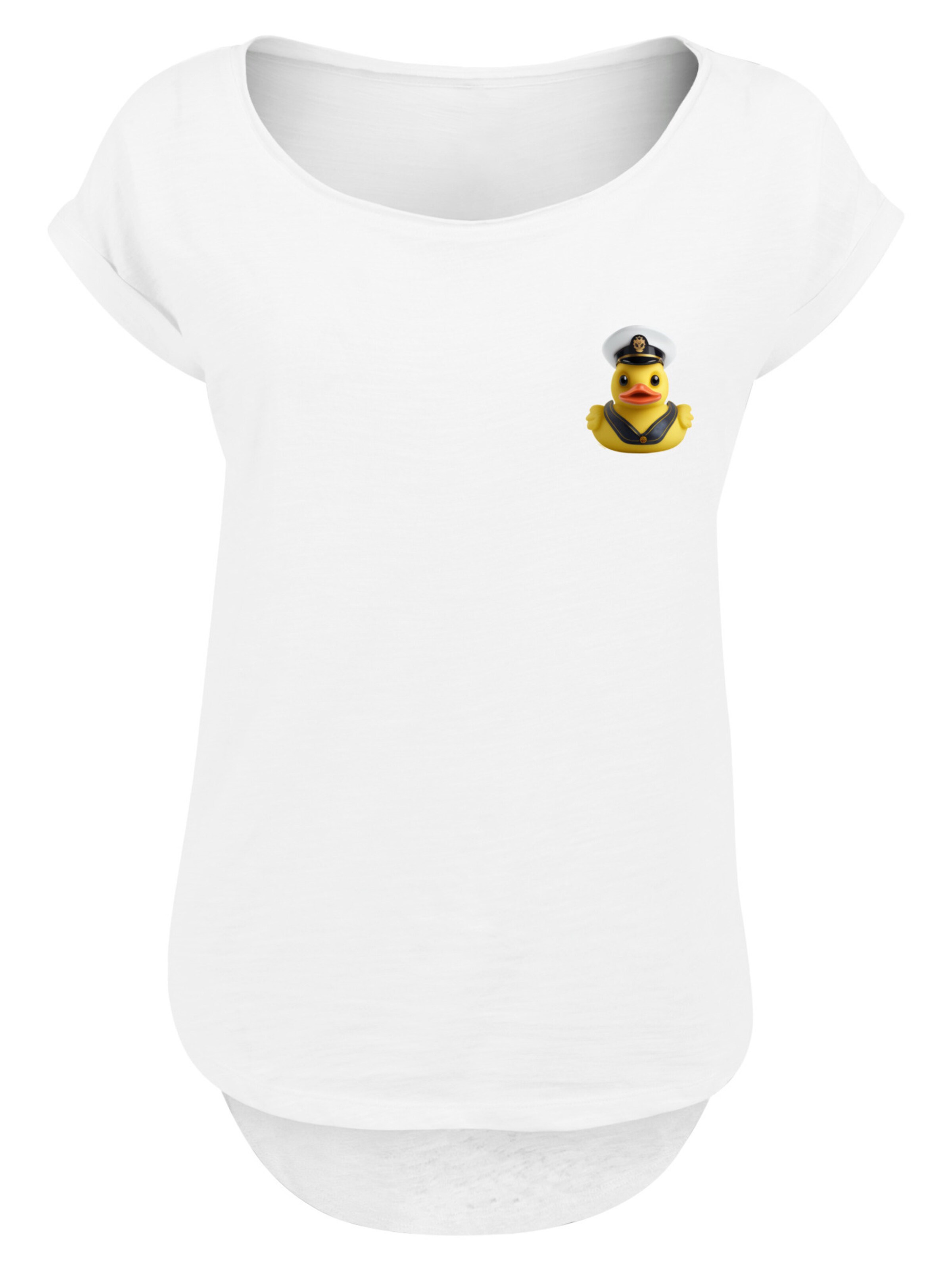 T-shirt 'Rubber Duck Captain' F4NT4STIC en blanc : devant