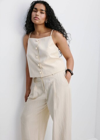 MANGOWide Leg/ Široke nogavice Hlače na crtu 'Bonnie' - bež boja