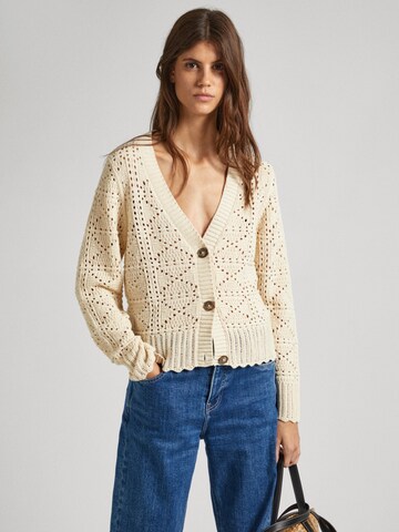 Pepe Jeans Knit Cardigan 'Grace' in Beige: front