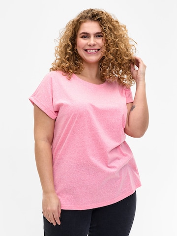 Zizzi Shirt 'VAVA' in Roze: voorkant