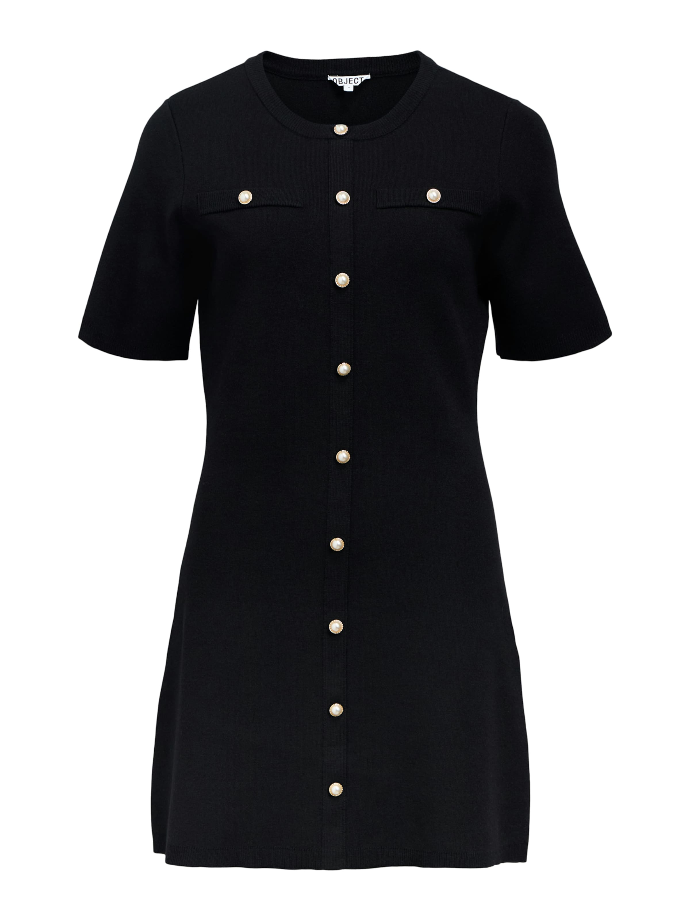 OBJECT Knitted dress in Black: front