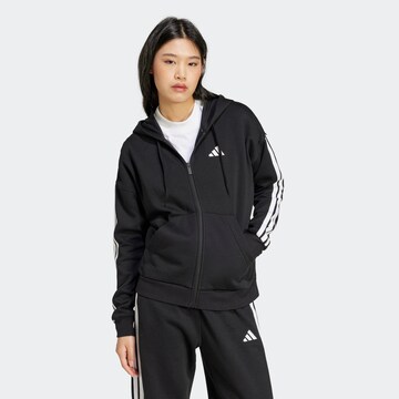 ADIDAS SPORTSWEAR Athletic Zip-Up Hoodie in Black