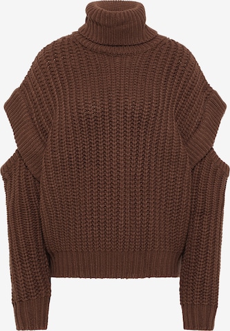 Pull-over faina en marron : devant