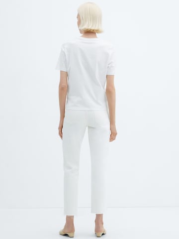 MANGO Тениска 'DAISY' в бяло
