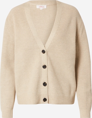 s.Oliver Knit Cardigan in Beige: front