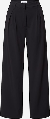 WEEKDAY Wide leg Pleat-Front Pants 'Lilah' in Black: front