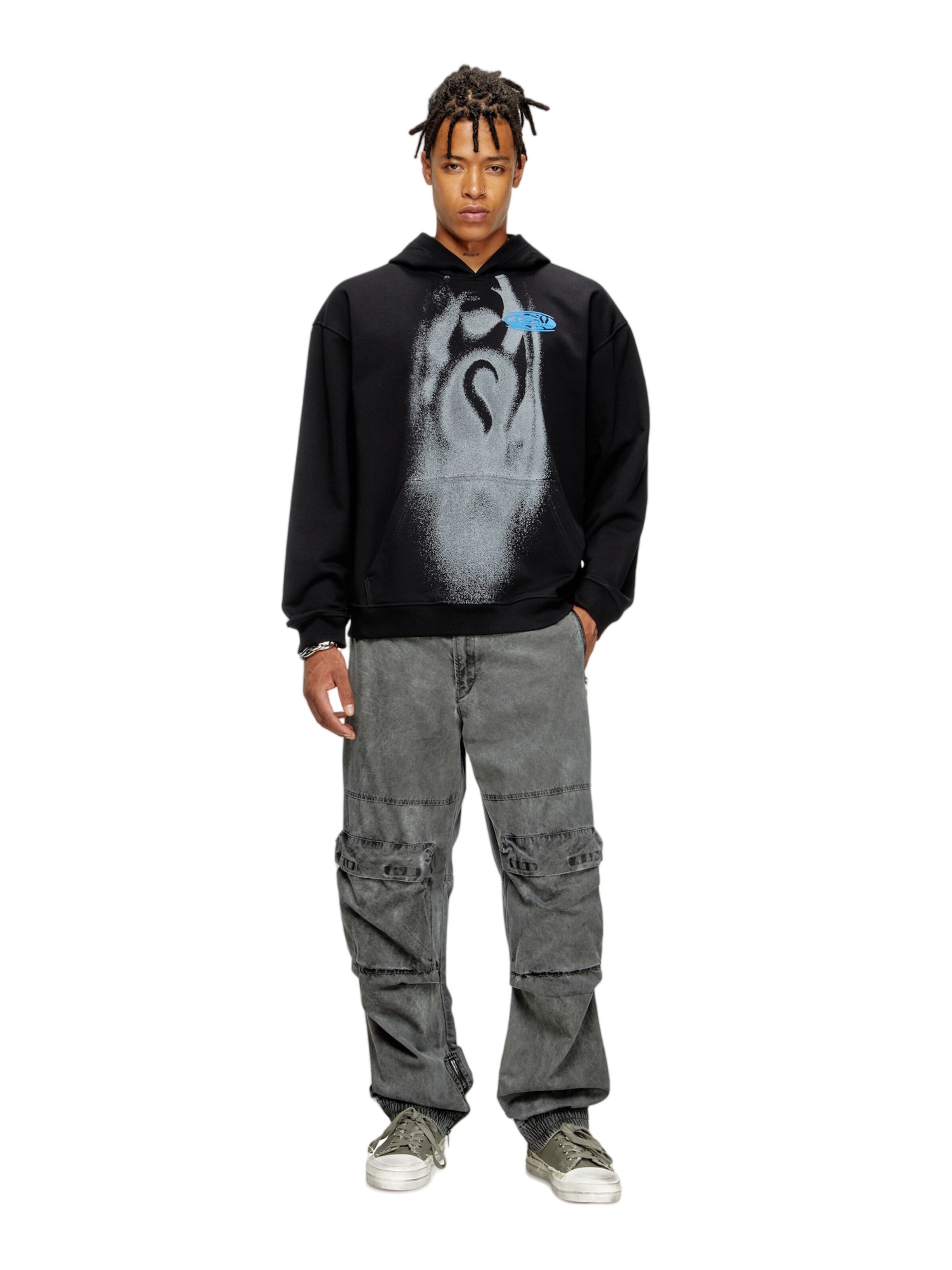 DIESEL Trui 'S-BOXT-HOOD-T3' in Zwart