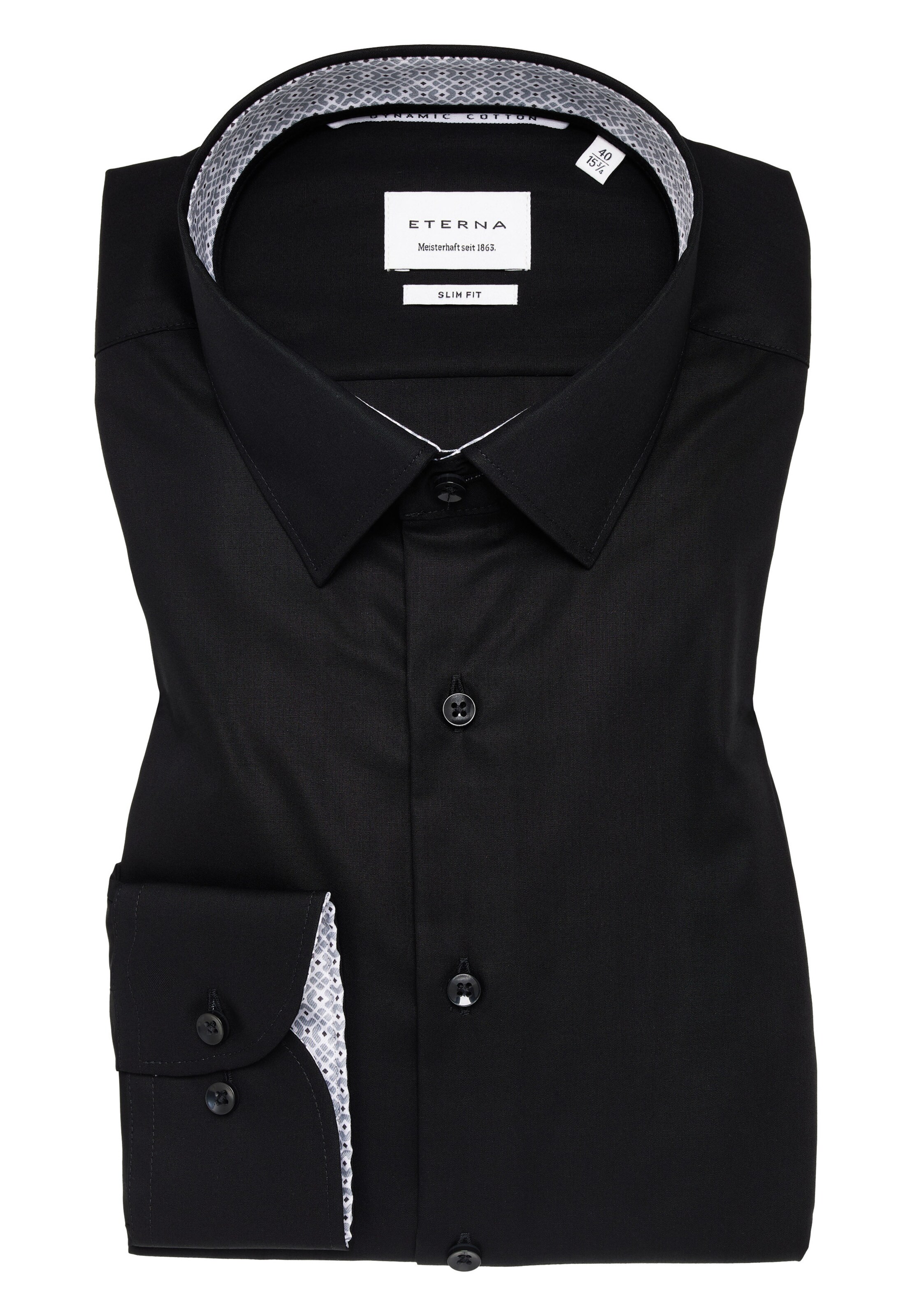 ETERNA Slim Fit Hemd in Schwarz