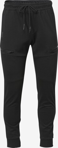 KOROSHI Tapered Trousers in Black: front