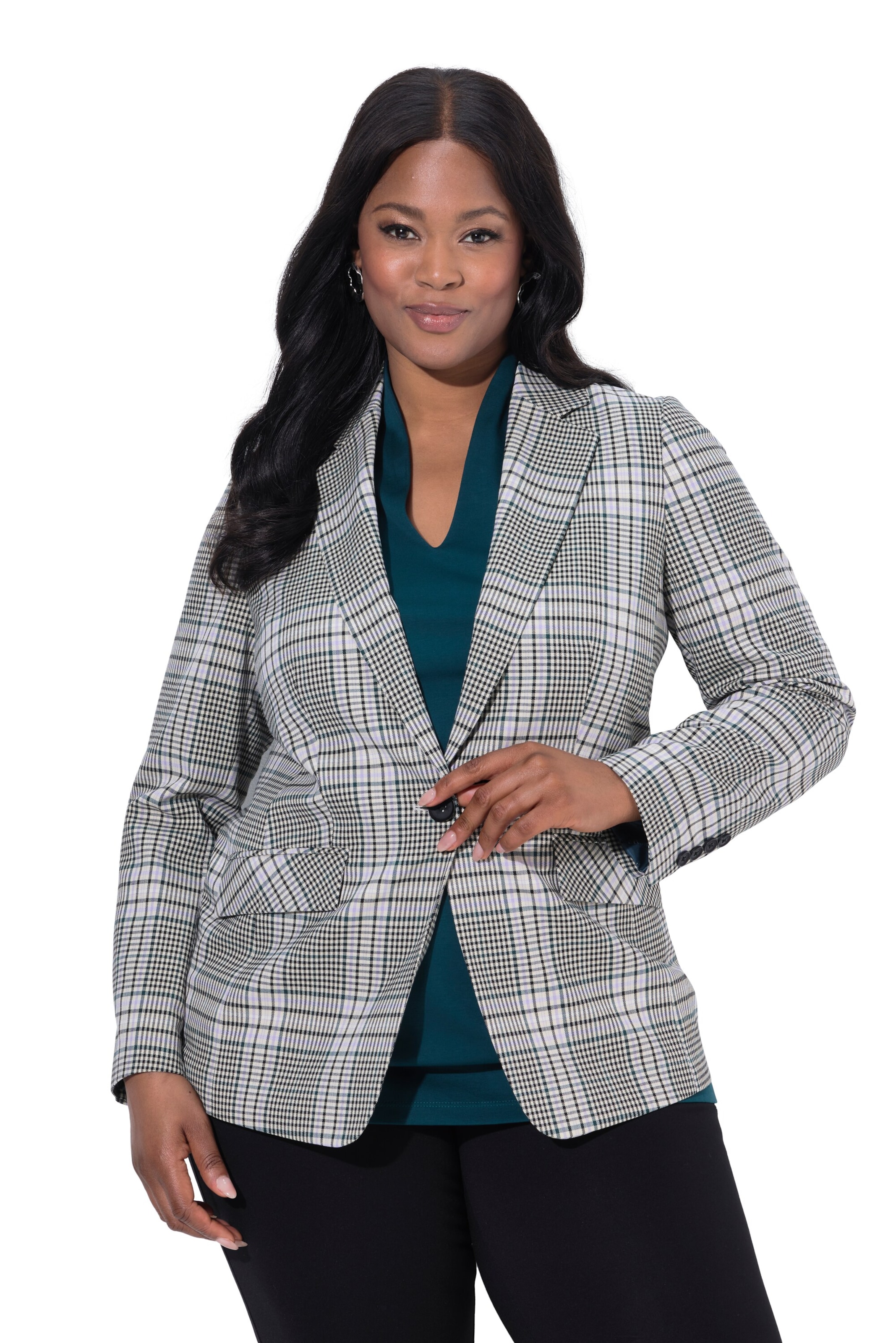 Ulla Popken Blazers in Grijs: voorkant