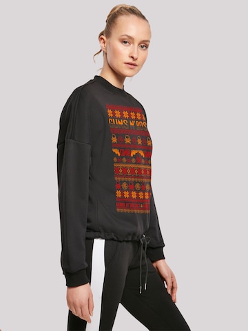 F4NT4STIC Sweatshirt 'Guns And Roses Weihnachten Christmas' in Zwart