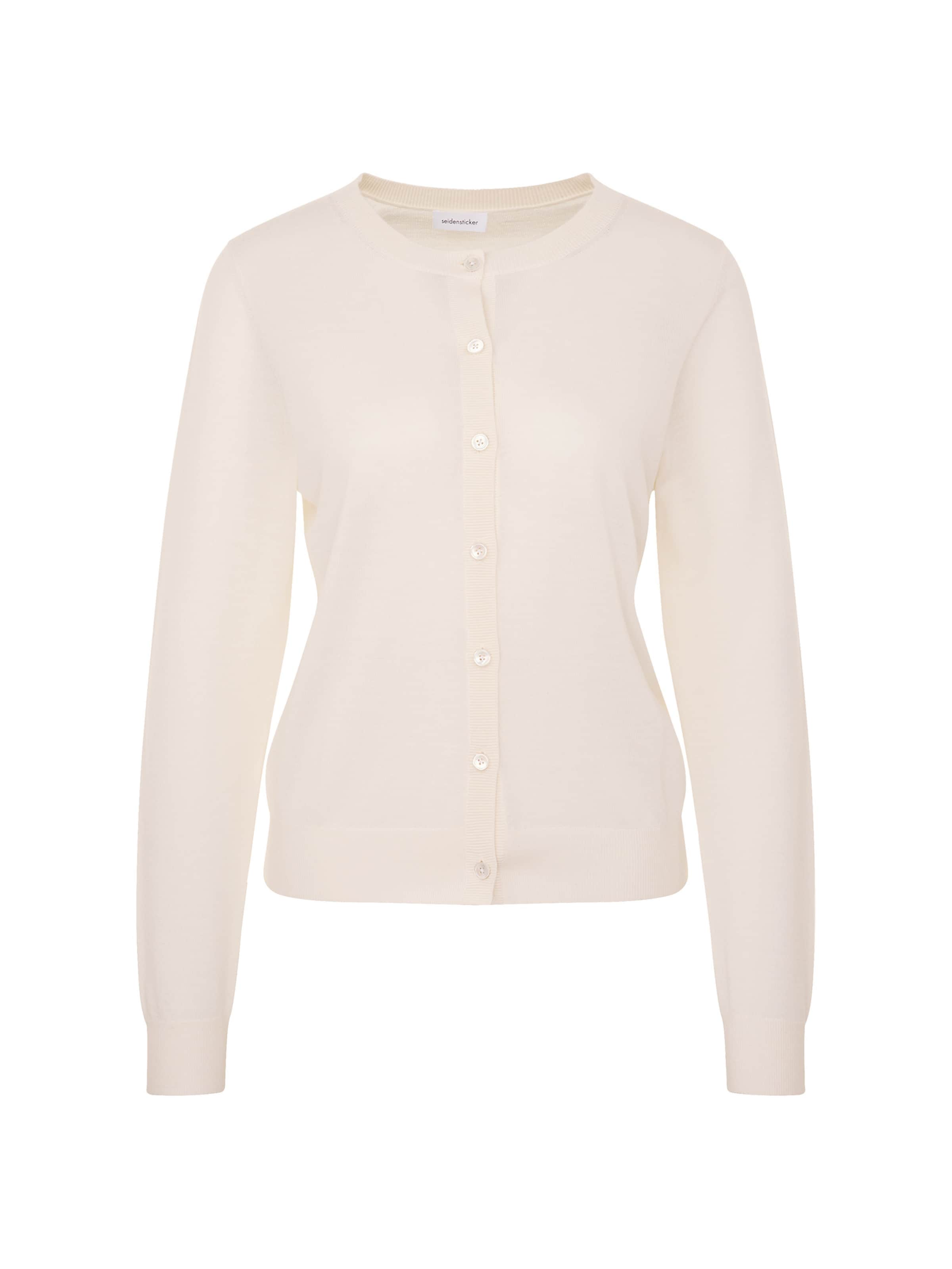 SEIDENSTICKER Gebreid vest 'The Knits' in Wit: voorkant