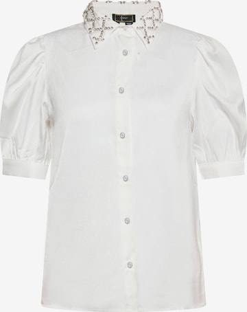 Camicia da donna di faina in bianco: frontale