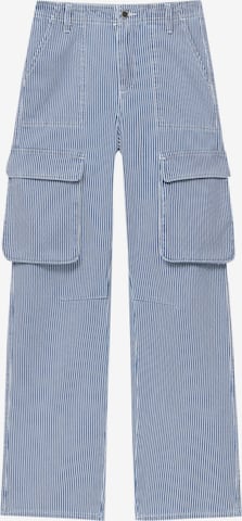 Pull&Bear Ohlapna forma Kargo hlače | modra barva: sprednja stran