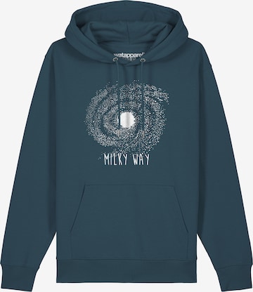 Sweat-shirt ' Milky way ' Watapparel en bleu : devant