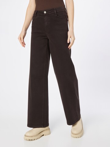 Wide Leg Jean TAIFUN en marron : devant