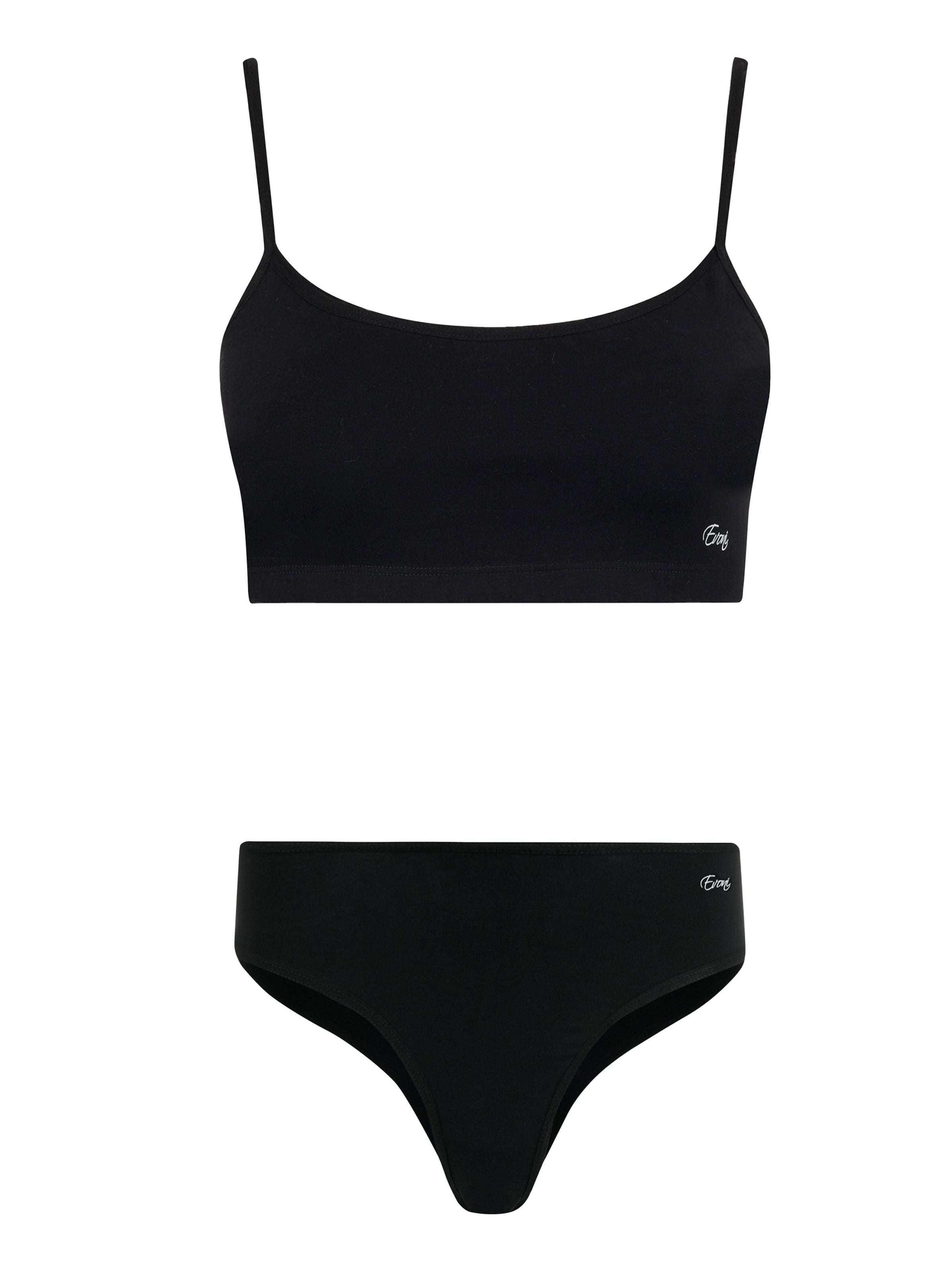 Evoni Bustier Wäsche-Sets‌‌‌‌‌‌‌‌‌ in Schwarz: Vorderseite