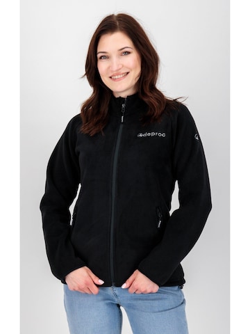 deproc Fleecejacke 'WAWA BAY' in Schwarz: Vorderseite
