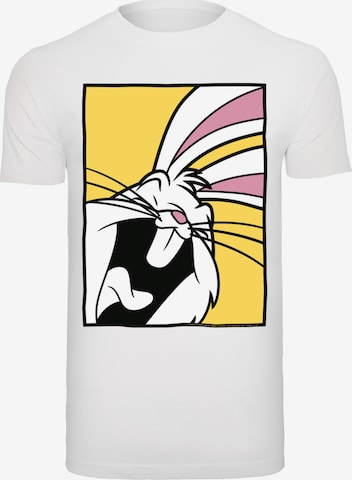 F4NT4STIC Shirt 'Looney Tunes Bugs Bunny Laughing' in Wit: voorkant