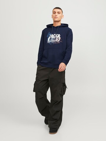 JACK & JONES Majica 'Map' | modra barva