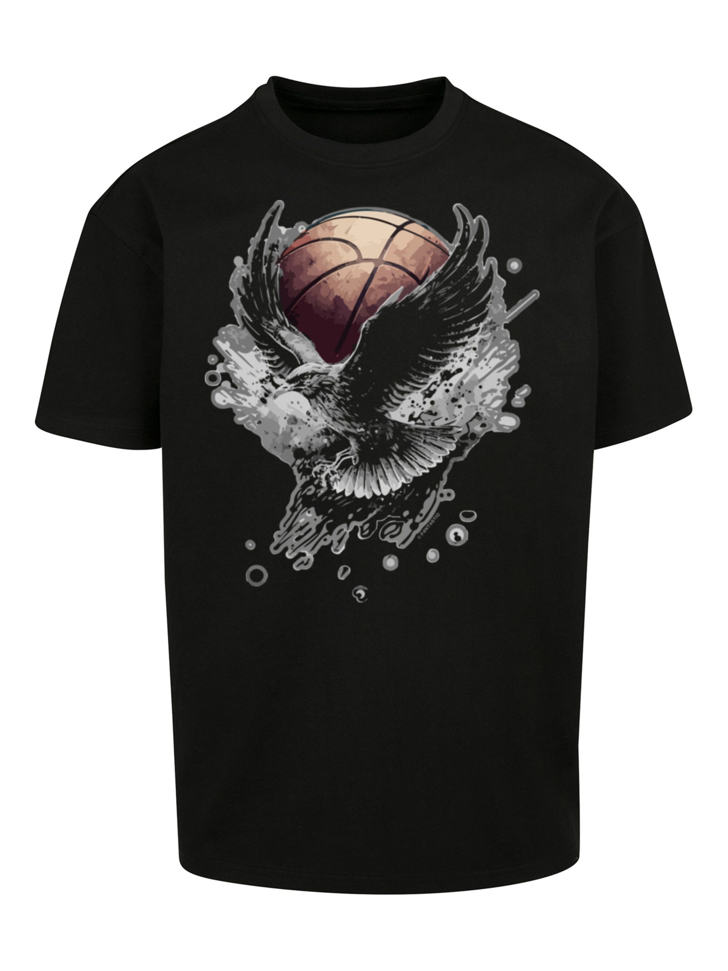 T-Shirt 'Basketball Adler' F4NT4STIC en noir : devant