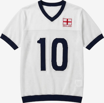 Kleidermafia Paita 'Oversize England Knit T-shirt - White' värissä valkoinen: etupuoli