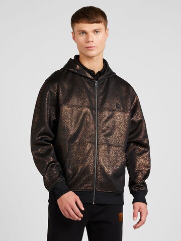 HUGO Sweatjacke 'Detallao' in Schwarz: Vorderseite