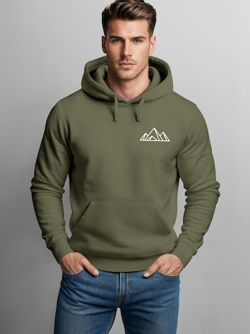 Neverless Sweatshirt 'Berg Polygon' in Green