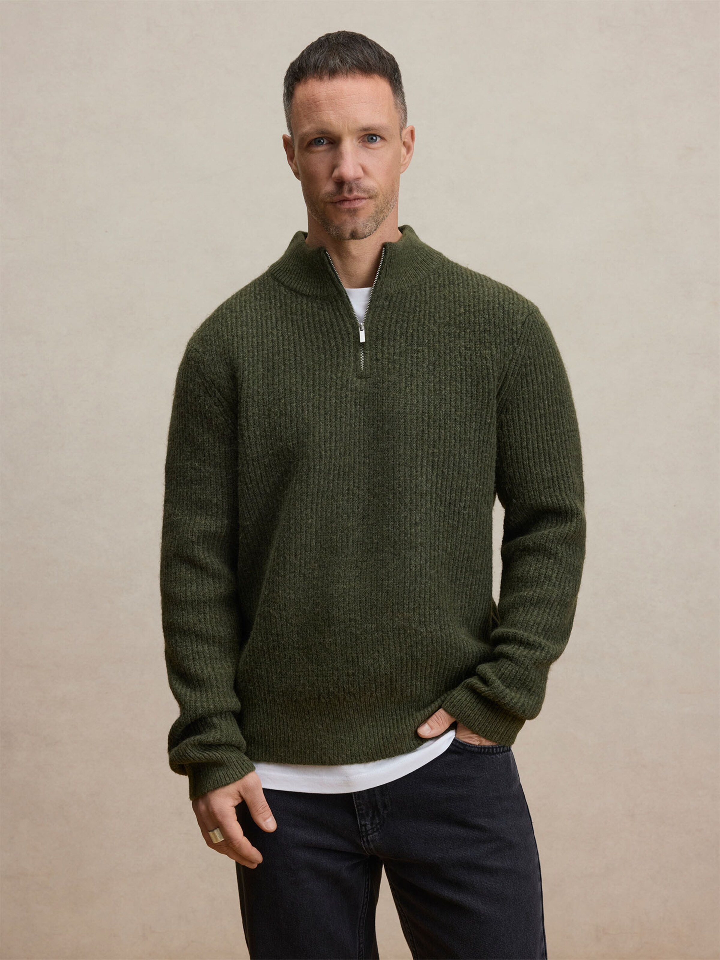 URRU Herren-Sweatshirt Mit Stehkragen – Gesteppter Pullover Für Herbst & Winter, Lässig Und Warm