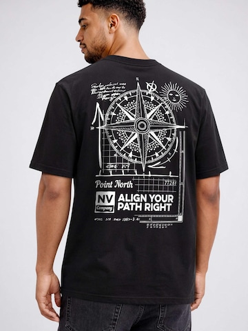 Neverless Shirt 'Compass'‌‌‌‌‌‌‌‌‌ in Schwarz