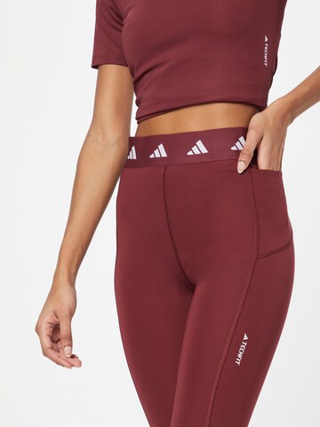 ADIDAS PERFORMANCE Skinny Sporthose in Rot