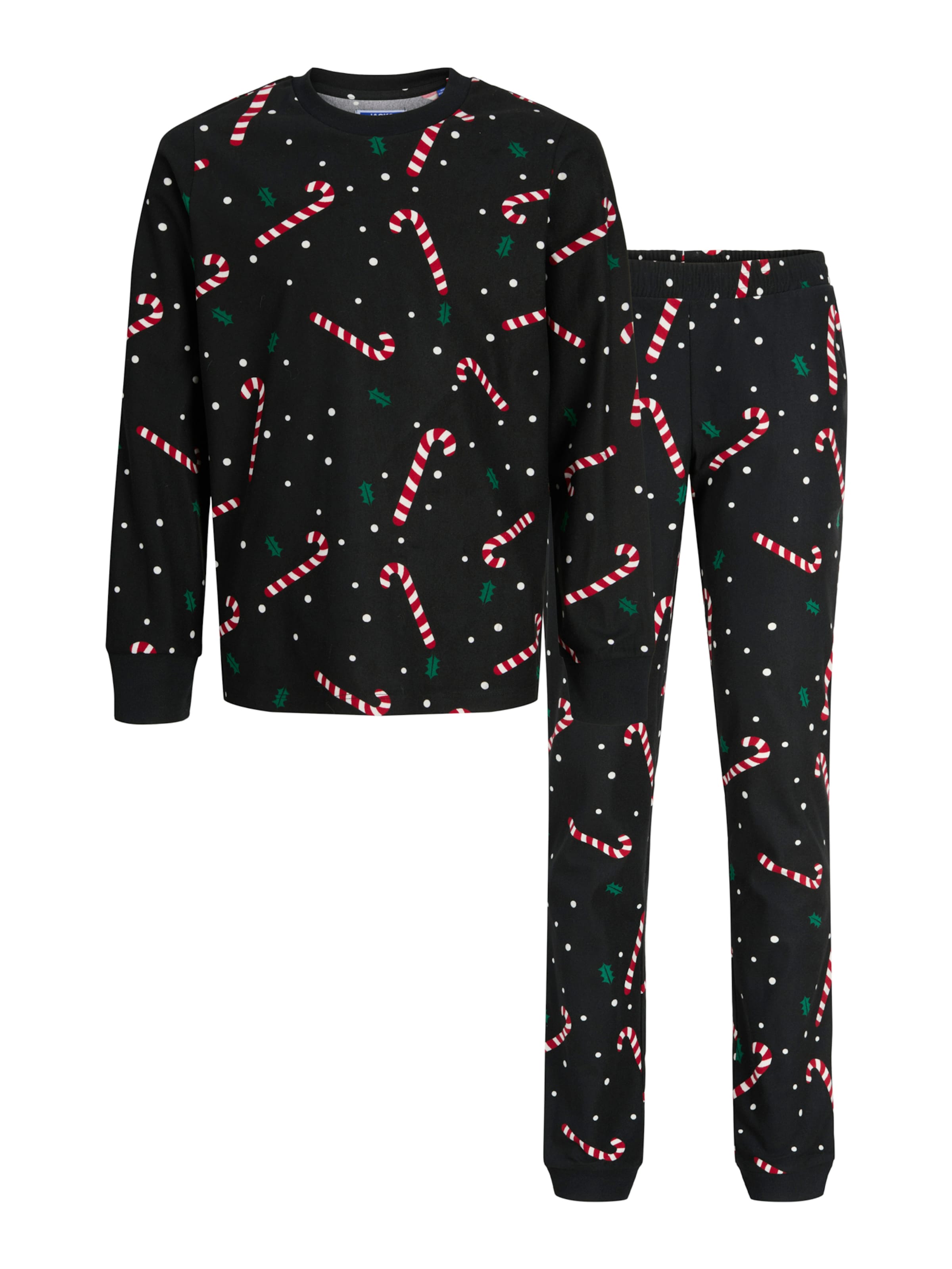 Jack & Jones Junior - Pijama 'JACTristan' en negro: frente