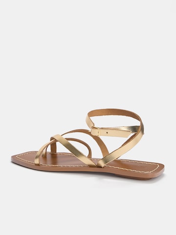 Pull&Bear Strap Sandals in Gold