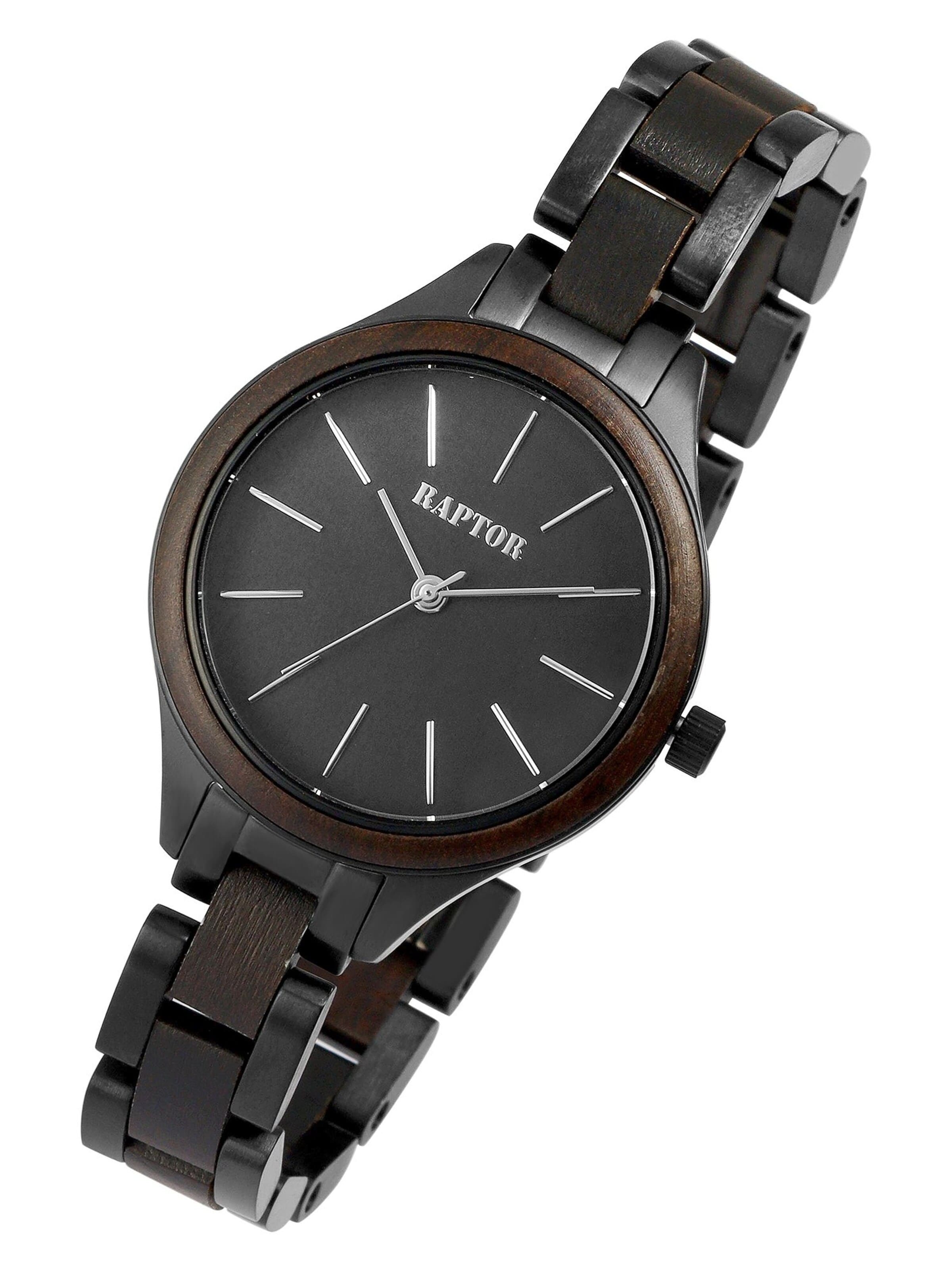 Raptor Analog Watch 'Laila, Mineralglas' in Black: front